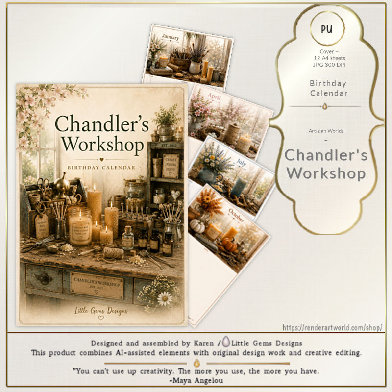 (image for) Artisan Worlds | PU | Birthday Calendar | Chandler's Workshop